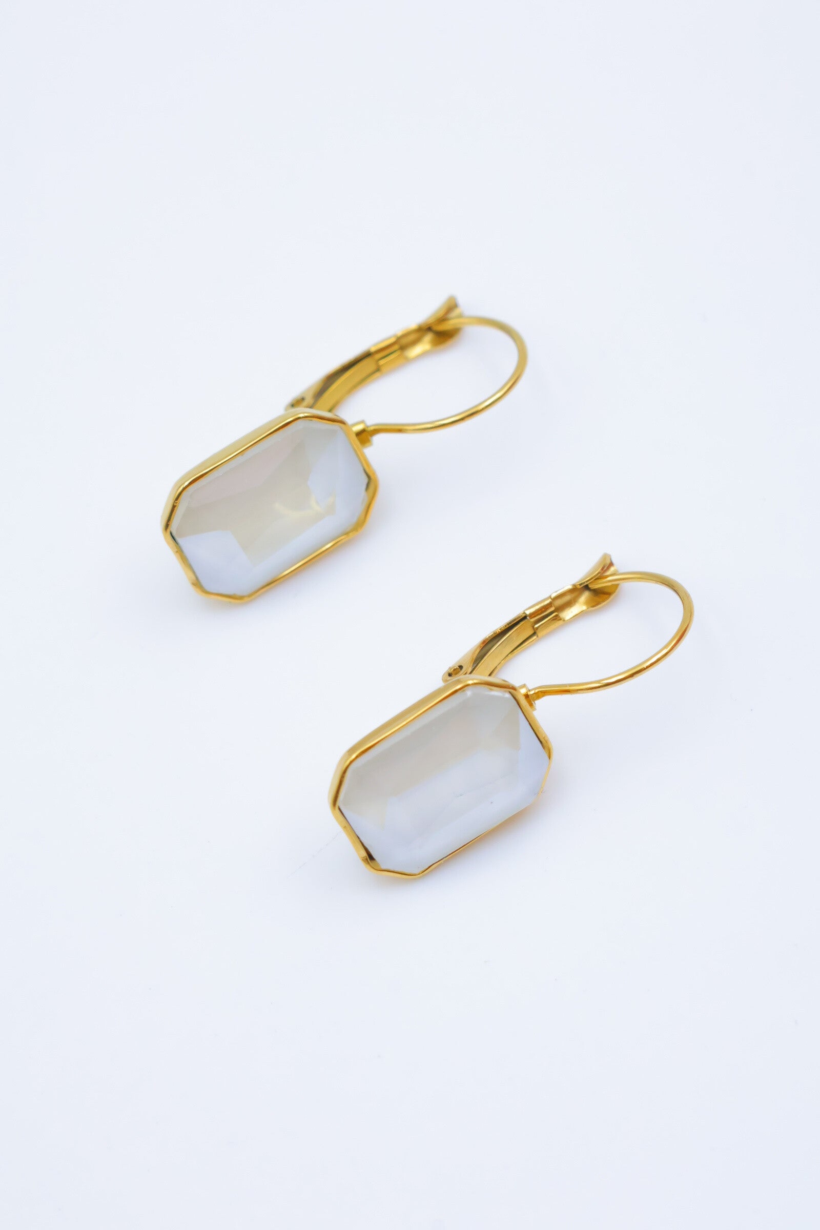 Boucles d'oreilles en acier inoxydable - BLANC