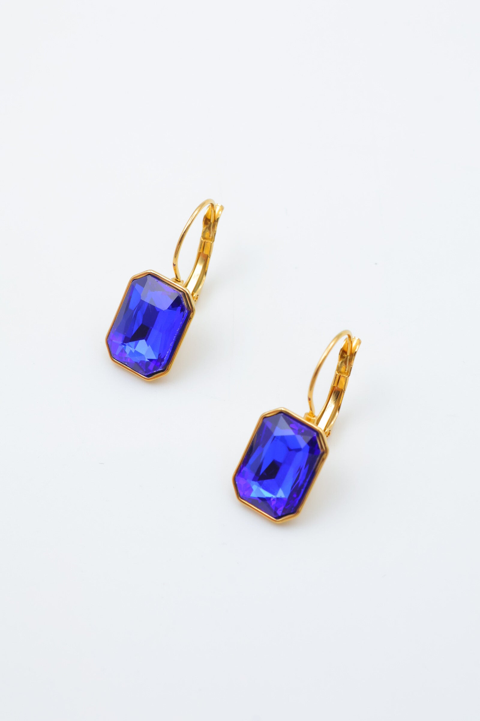 Boucles d'oreilles en acier inoxydable - BLEU FONCÉ