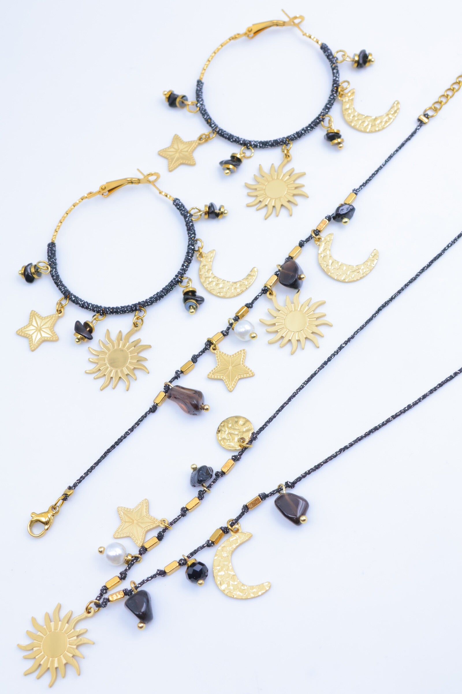 Parure de bijoux en acier inoxydable - NOIR