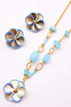Parure de bijoux en acier inoxydable - BLEU