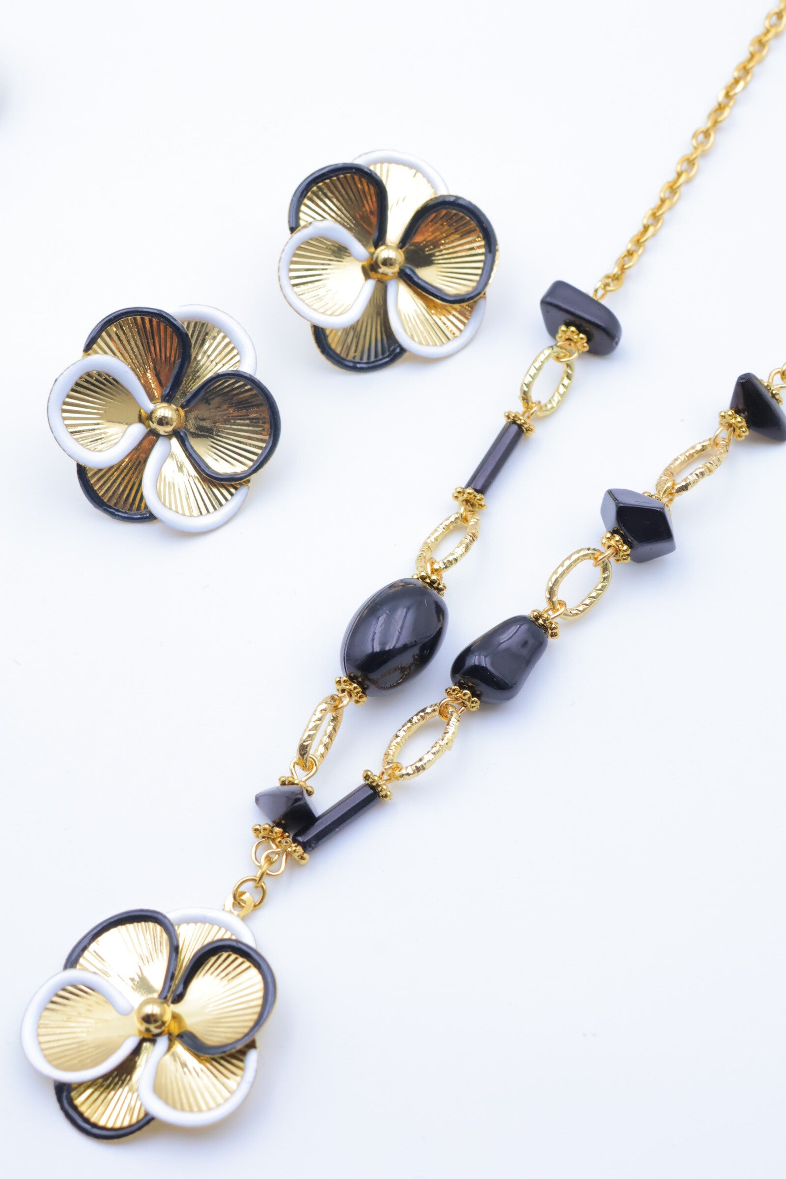 Parure de bijoux en acier inoxydable - NOIR