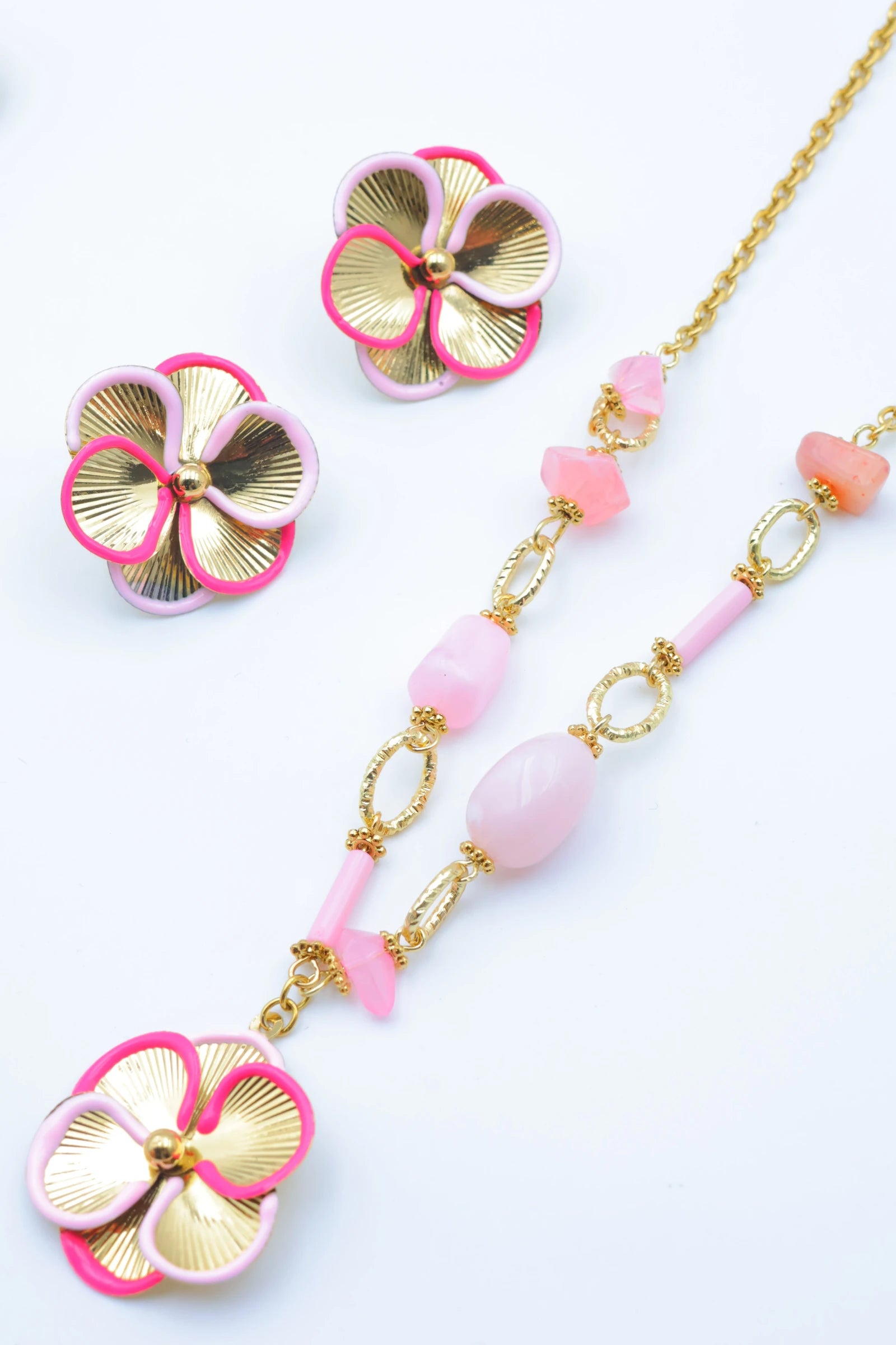 Parure de bijoux en acier inoxydable - ROSE