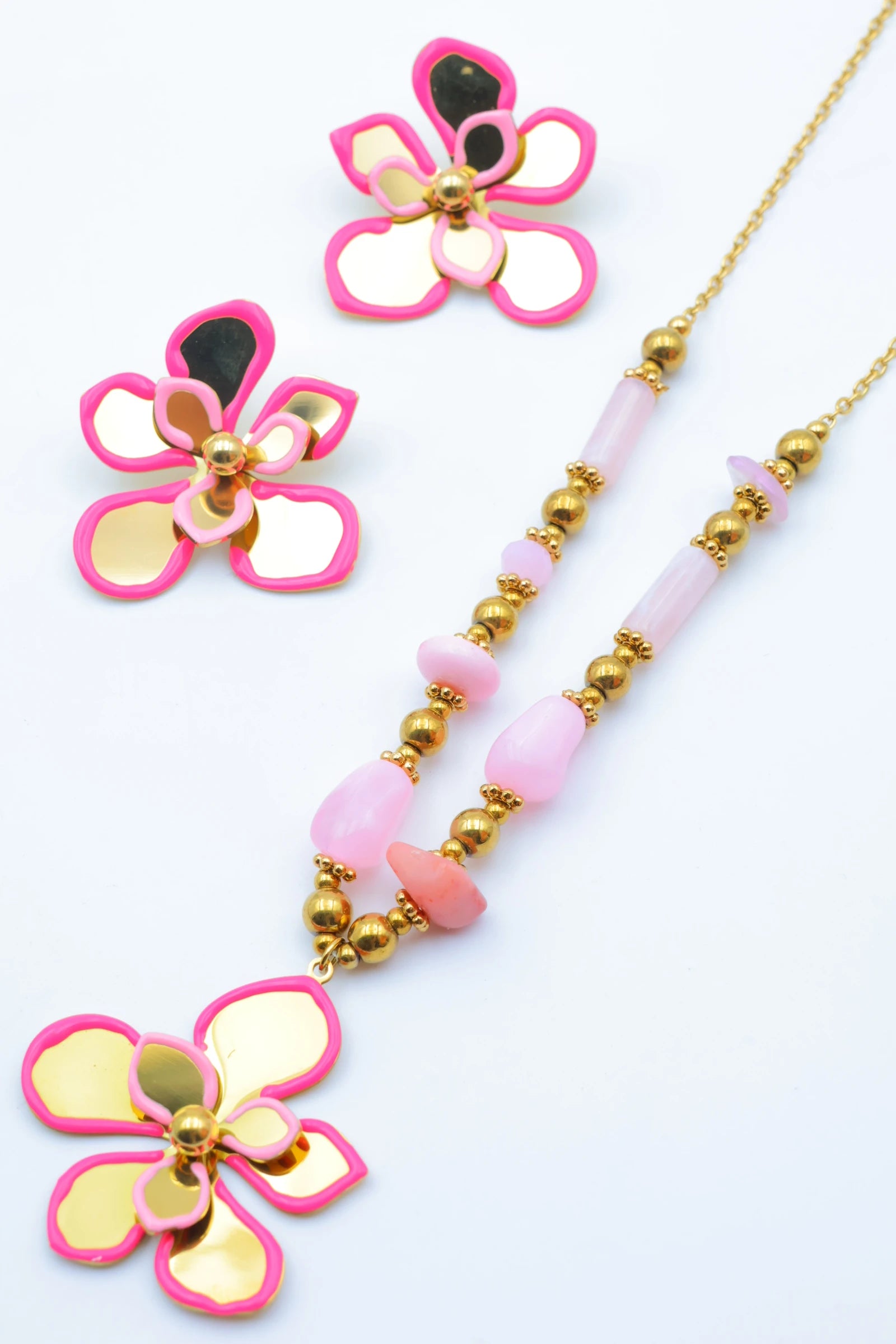Parure de bijoux en acier inoxydable - ROSE