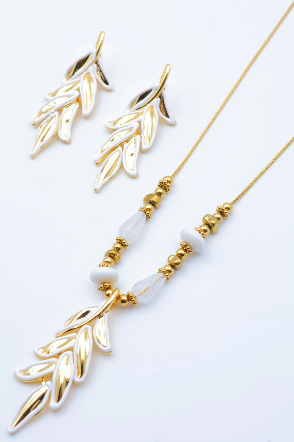 Parure de bijoux en acier inoxydable - BLANC