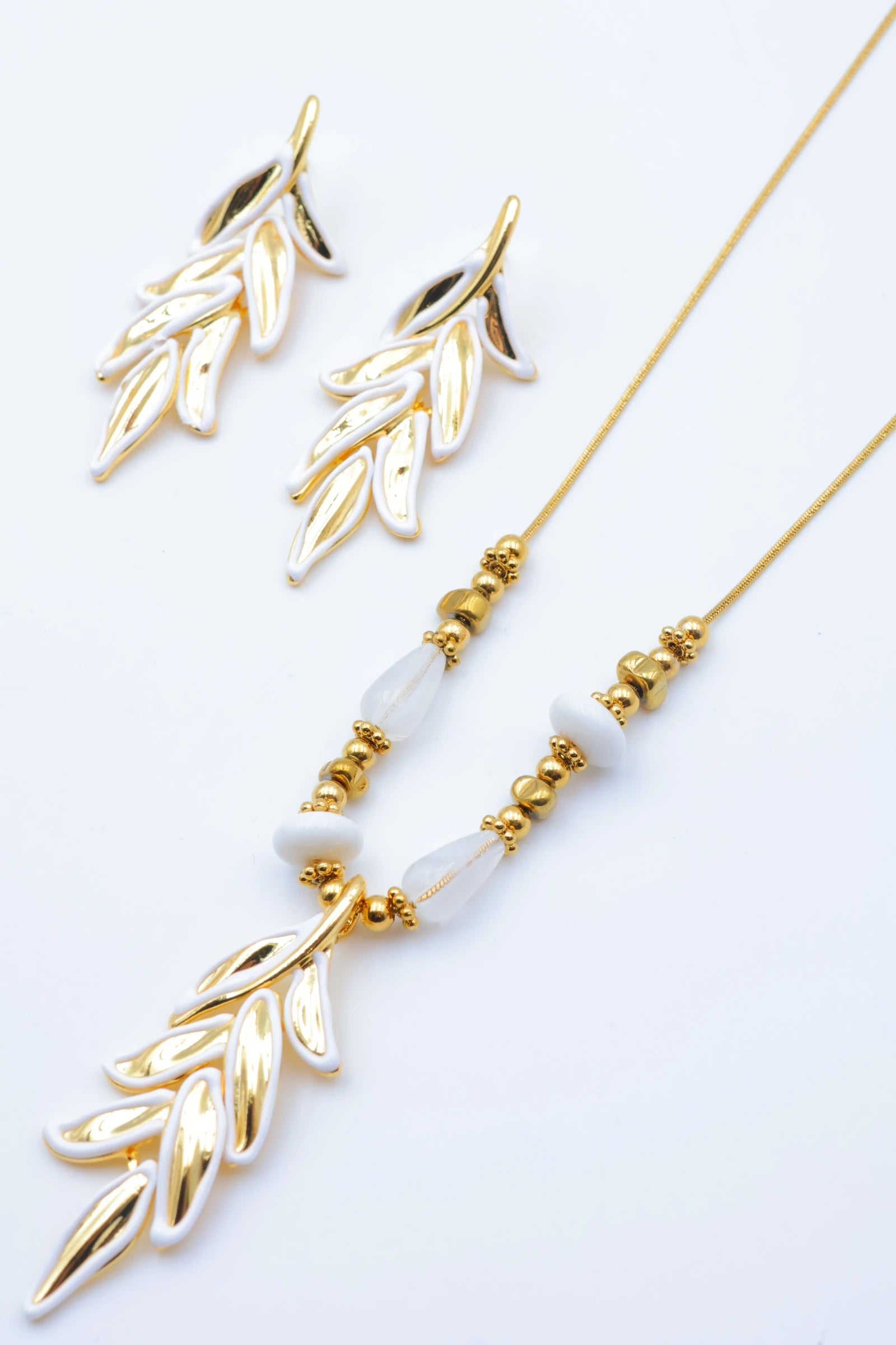 Parure de bijoux en acier inoxydable - BLANC