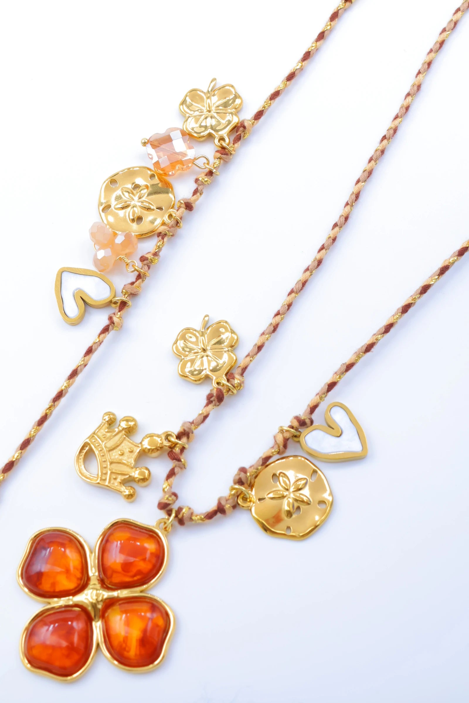 Parure de bijoux en acier inoxydable - MARRON FONCÉ