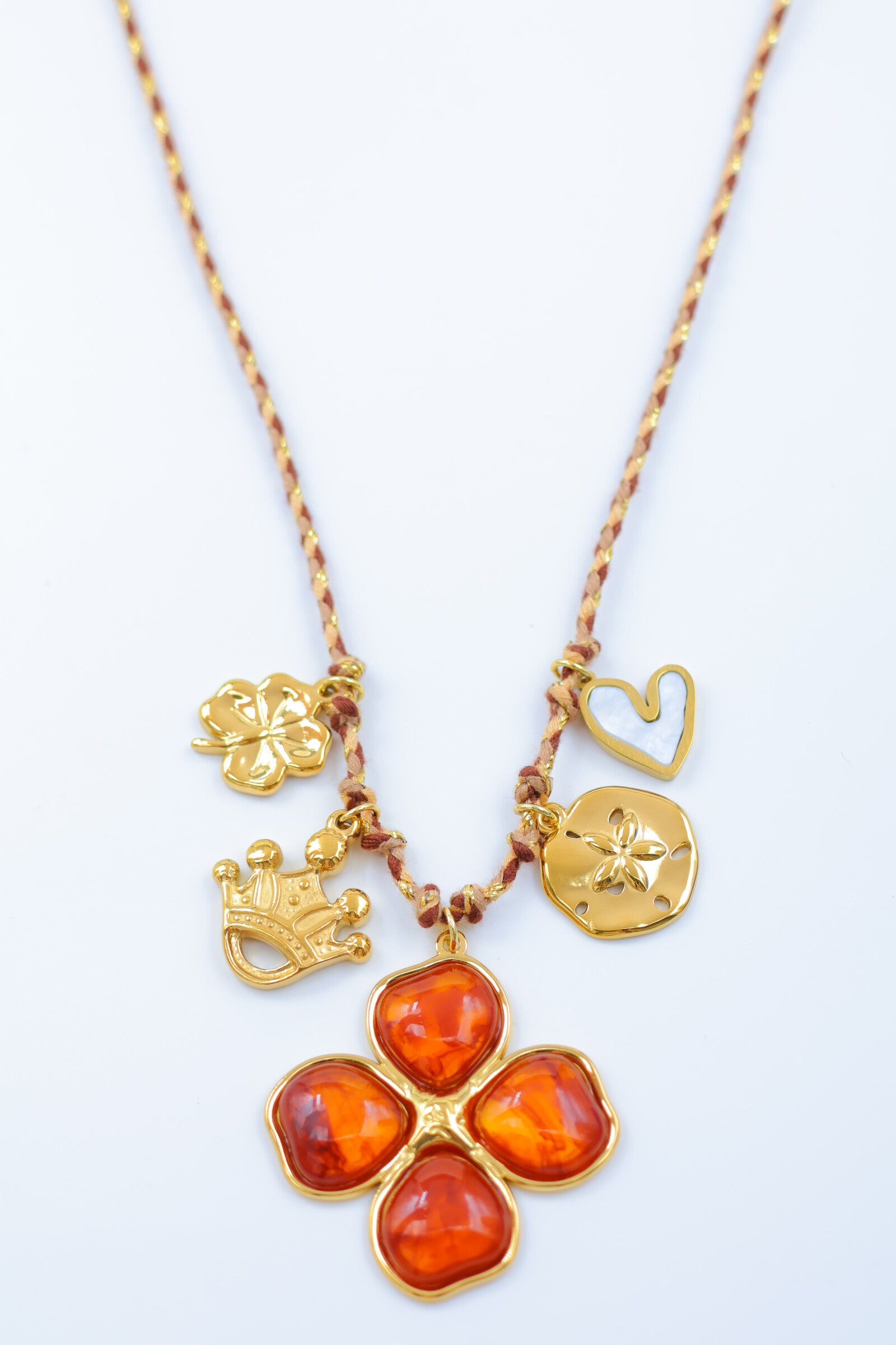 Collier en acier inoxydable - MARRON CLAIR
