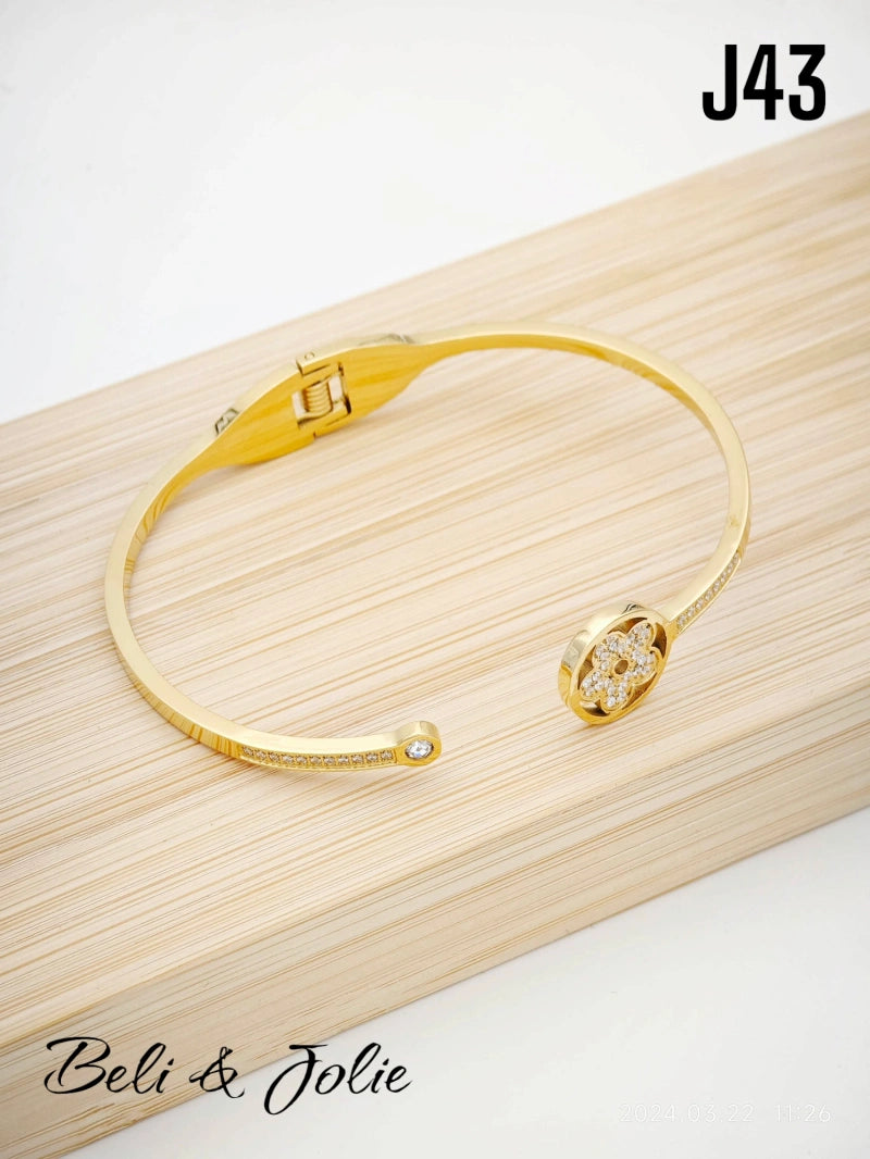 Bracelet jonc en acier inoxydable - DORÉ