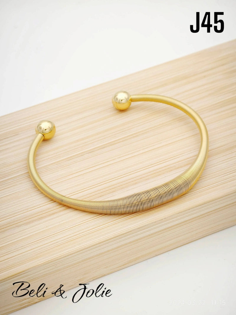 Bracelet jonc en acier inoxydable - DORÉ