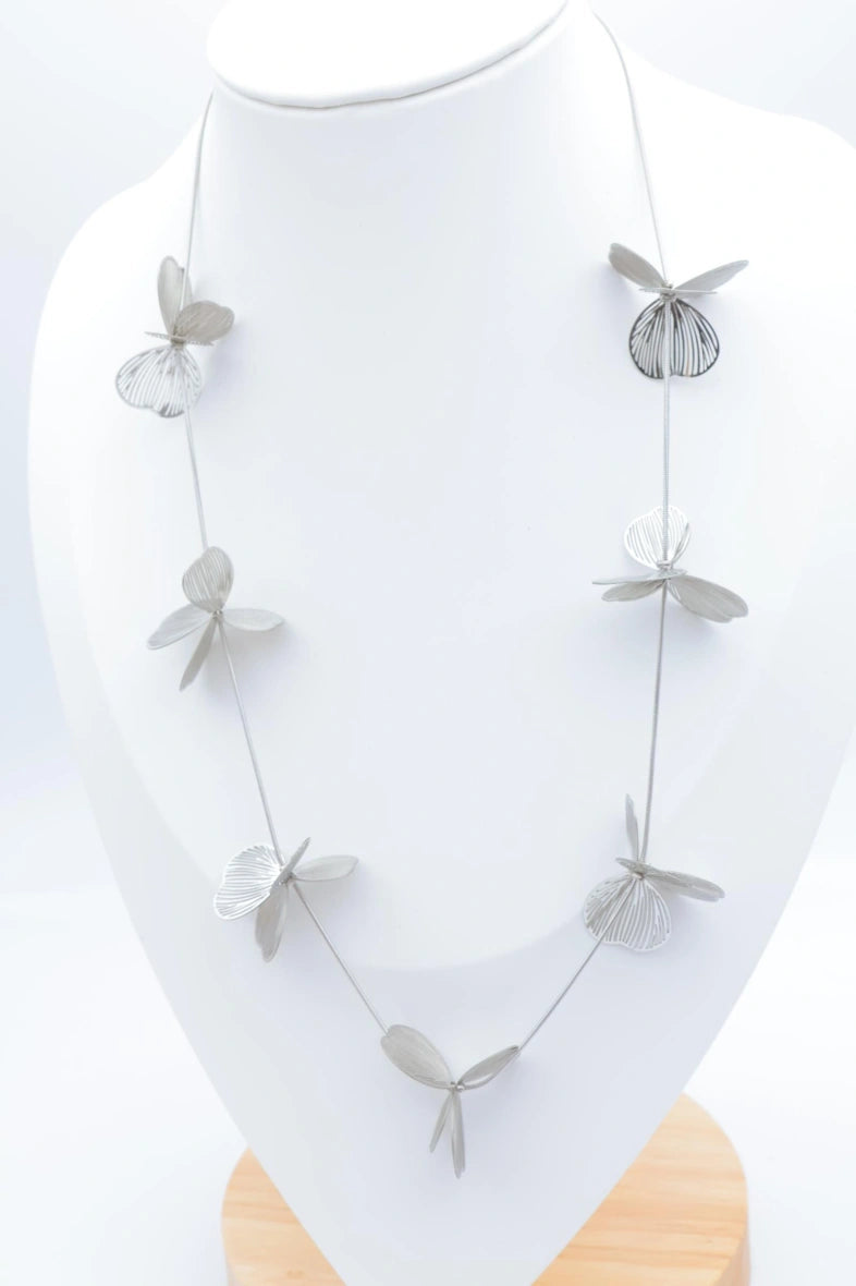 Collier sautoir en acier inoxydable - ARGENT
