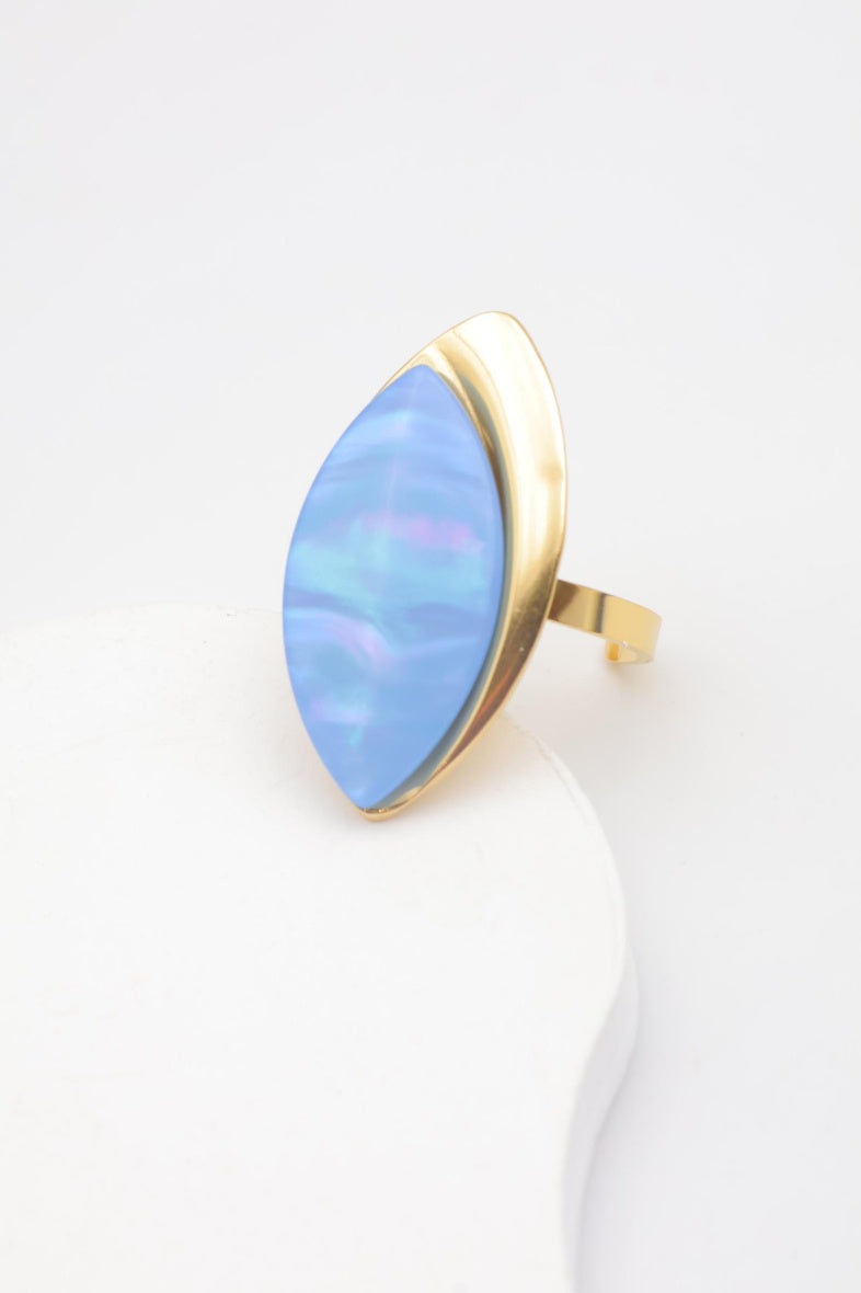 Bague en acier inoxydable ajustable - BLEU