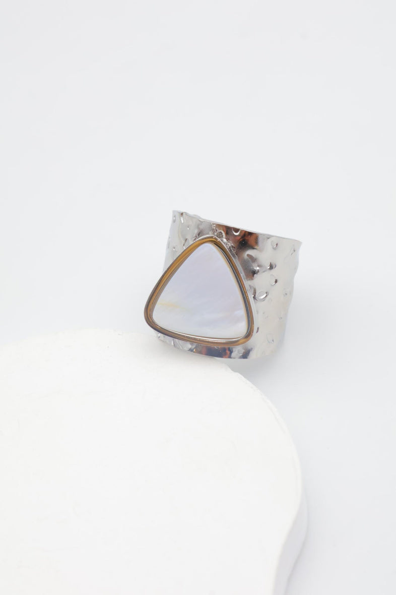 Bague en acier inoxydable ajustable - ARGENT