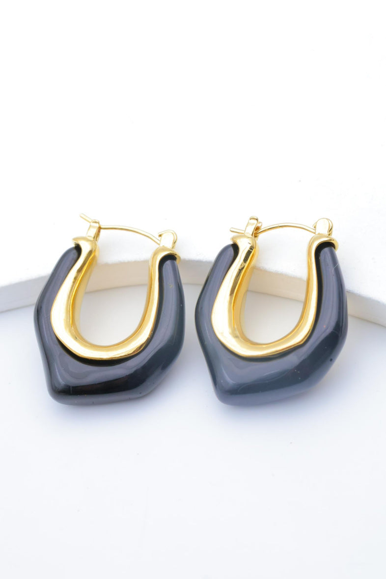 Boucles d'oreilles en acier inoxydable - NOIR