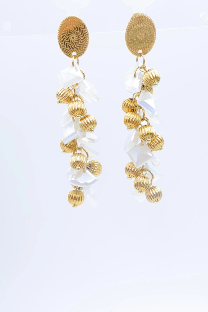 Boucles d'oreilles en acier inoxydable - BLANC