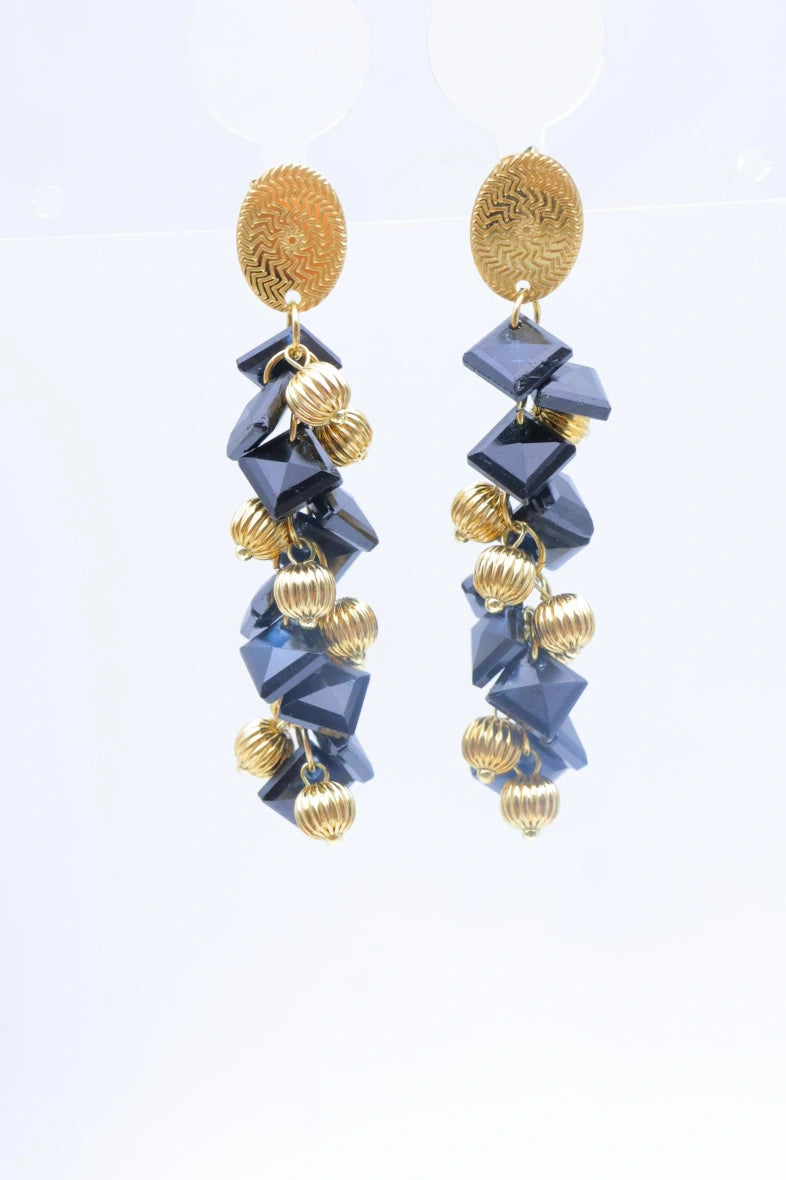 Boucles d'oreilles en acier inoxydable - NOIR