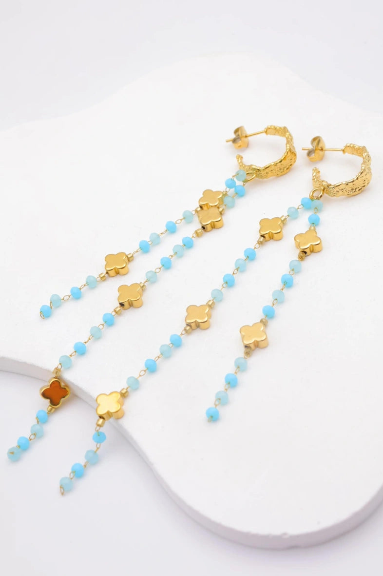 Boucles d'oreilles en acier inoxydable - BLEU