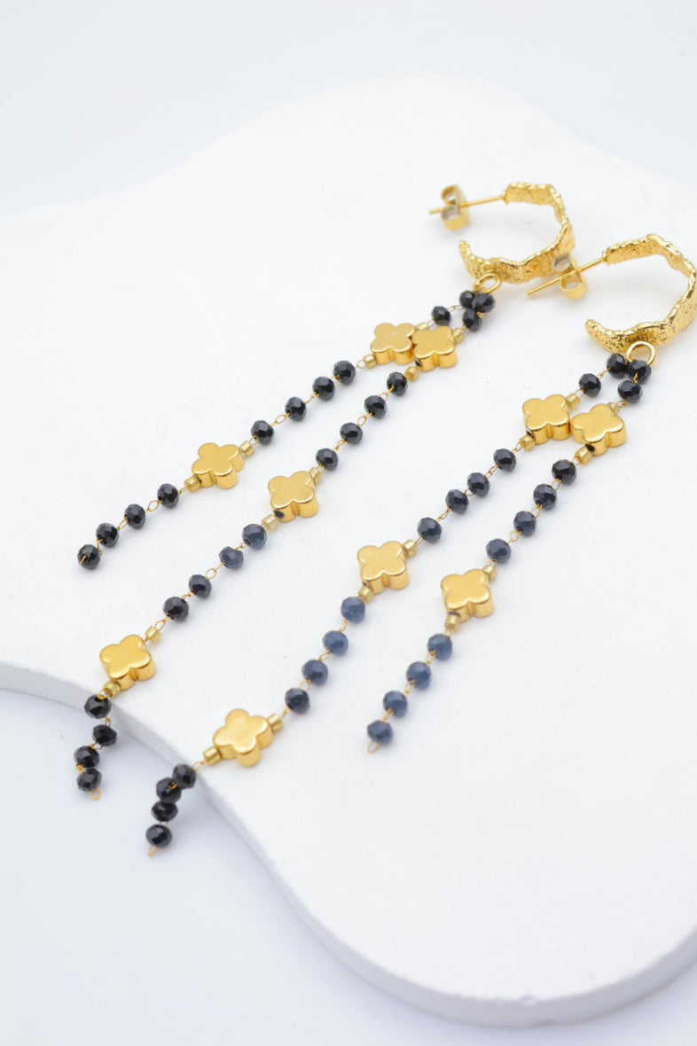 Boucles d'oreilles en acier inoxydable - NOIR