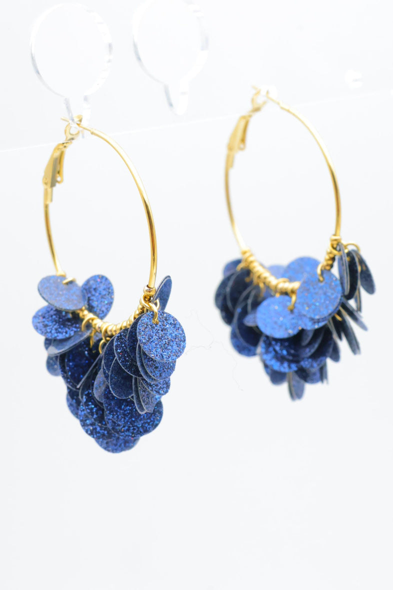 Boucles d'oreilles en acier inoxydable - BLEU
