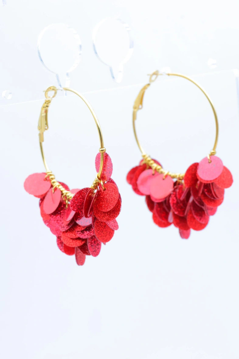 Boucles d'oreilles en acier inoxydable - FUCHSIA
