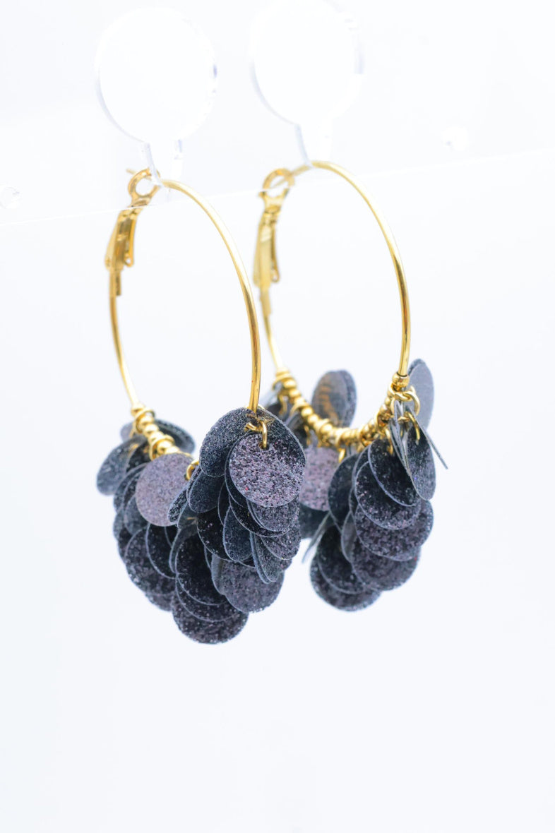 Boucles d'oreilles en acier inoxydable - NOIR