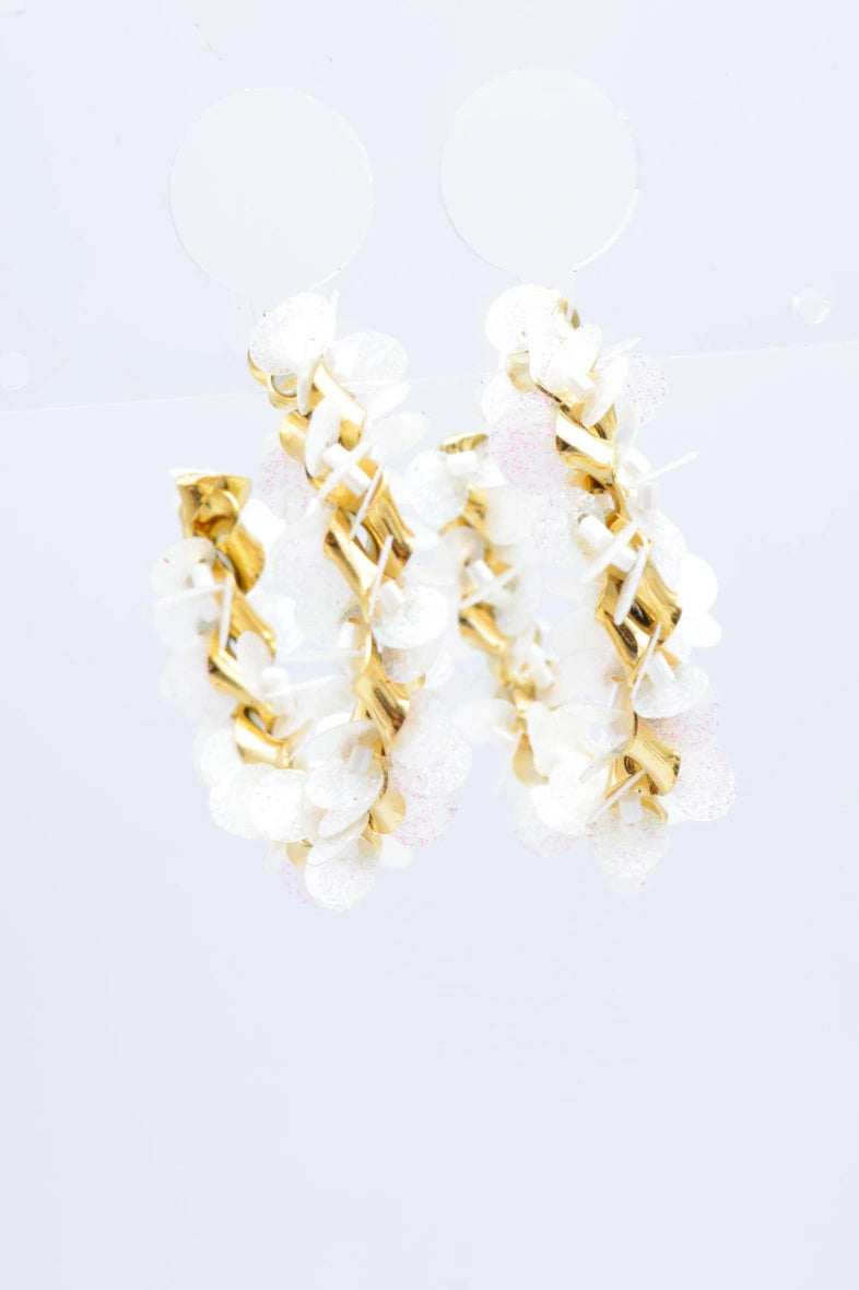 Boucles d'oreilles en acier inoxydable - BLANC