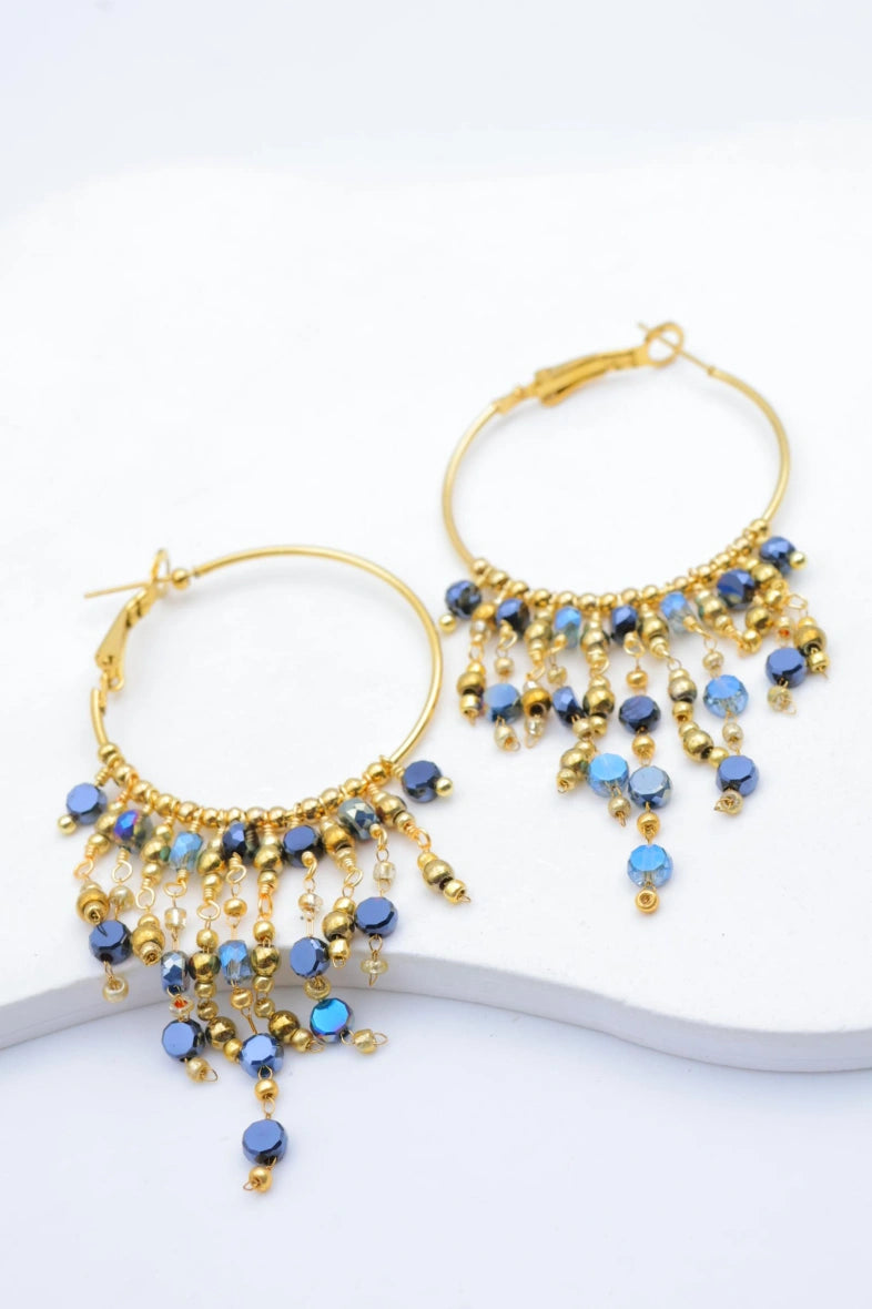 Boucles d'oreilles en acier inoxydable - BLEU