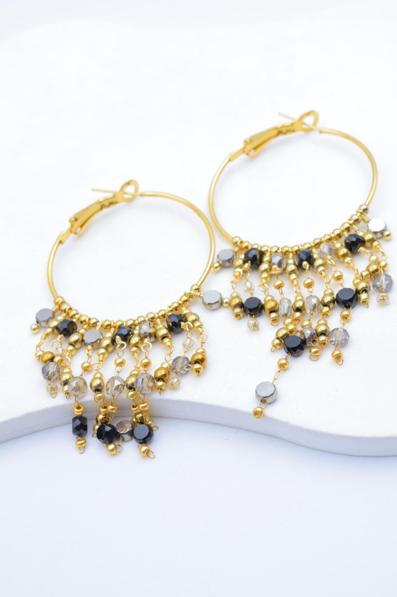 Boucles d'oreilles en acier inoxydable - NOIR