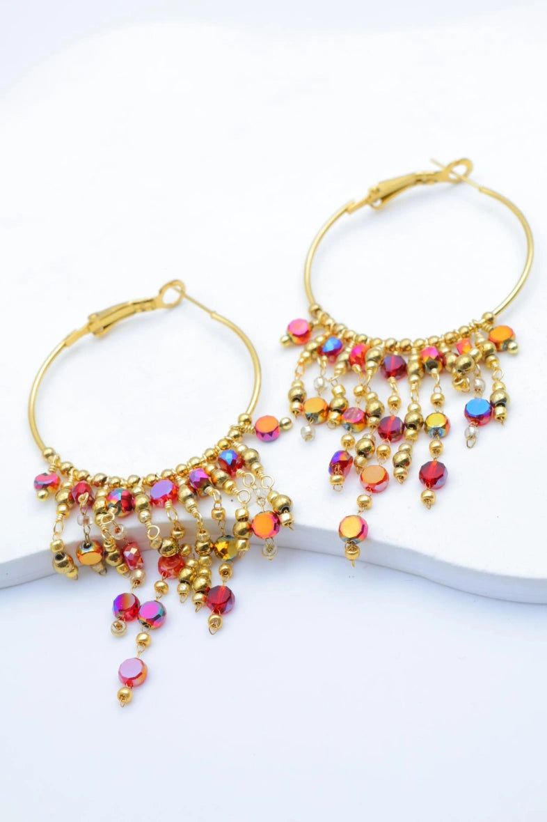 Boucles d'oreilles en acier inoxydable - ROUGE