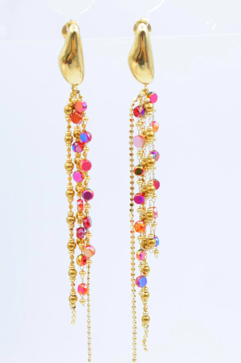 Boucles d'oreilles en acier inoxydable - ROUGE