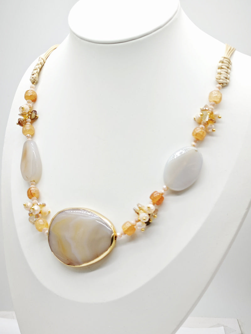 Collier en acier inoxydable - BEIGE