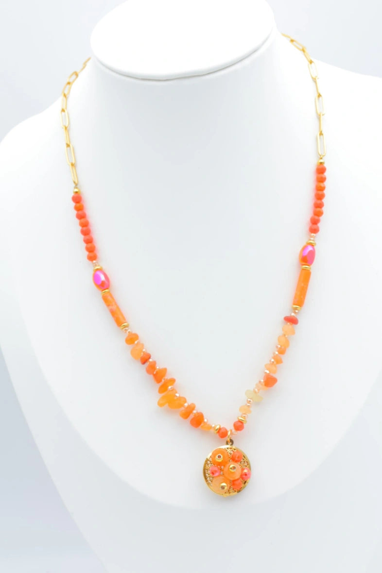 Collier en acier inoxydable - ORANGE