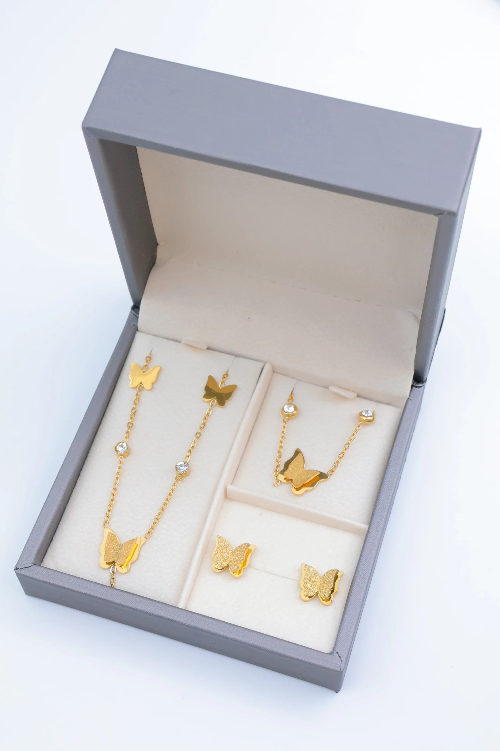 Parure de bijoux avec boîte en acier inoxydable - DORÉ
