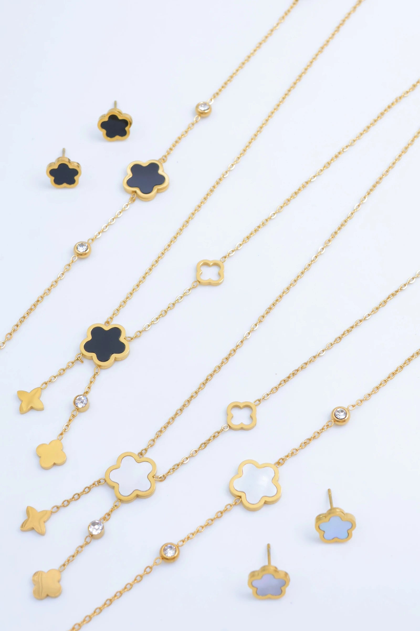 Parure de bijoux en acier inoxydable - BLANC