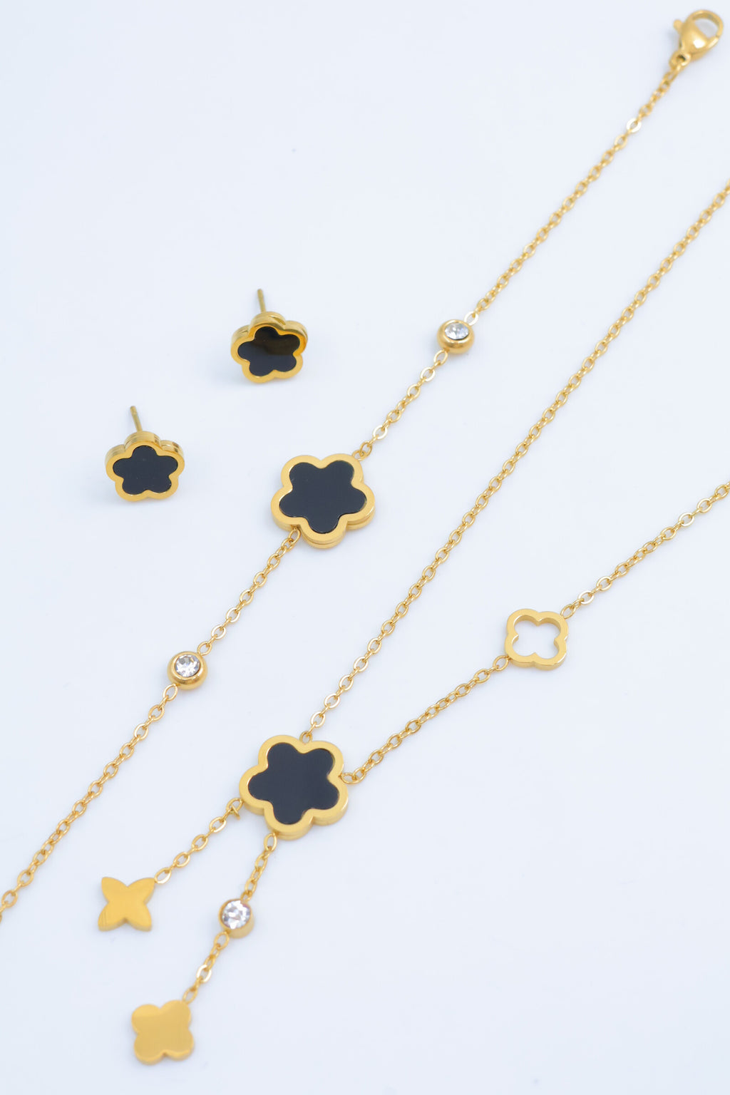Parure de bijoux en acier inoxydable - NOIR