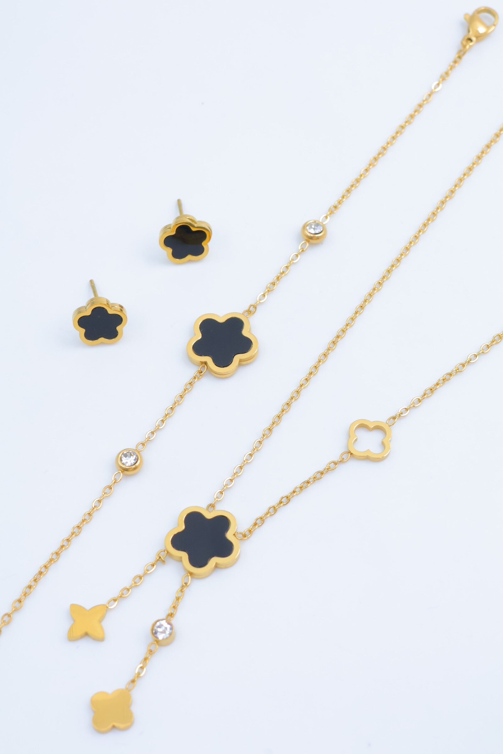 Parure de bijoux en acier inoxydable - NOIR