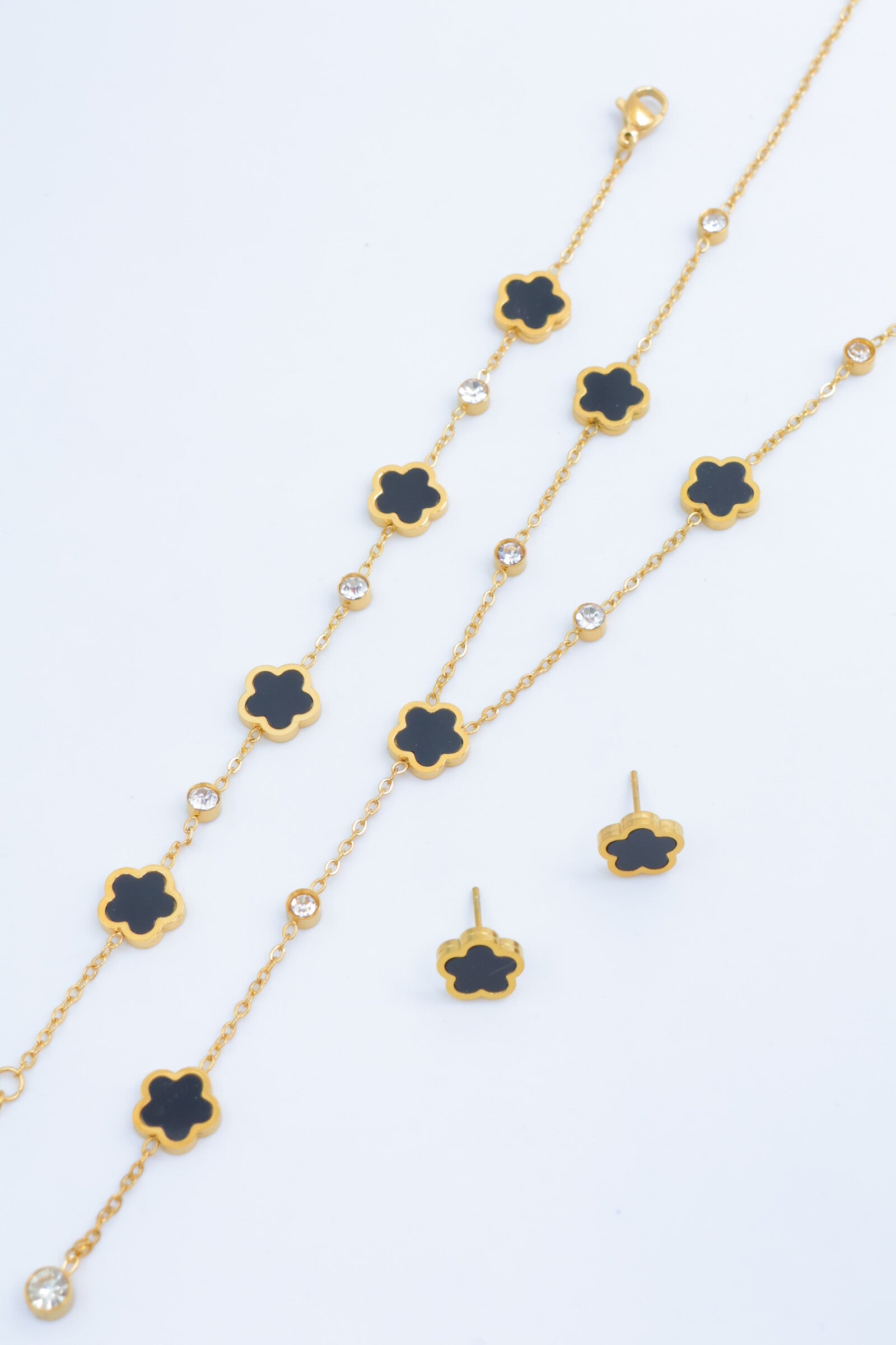 Parure de bijoux en acier inoxydable - NOIR