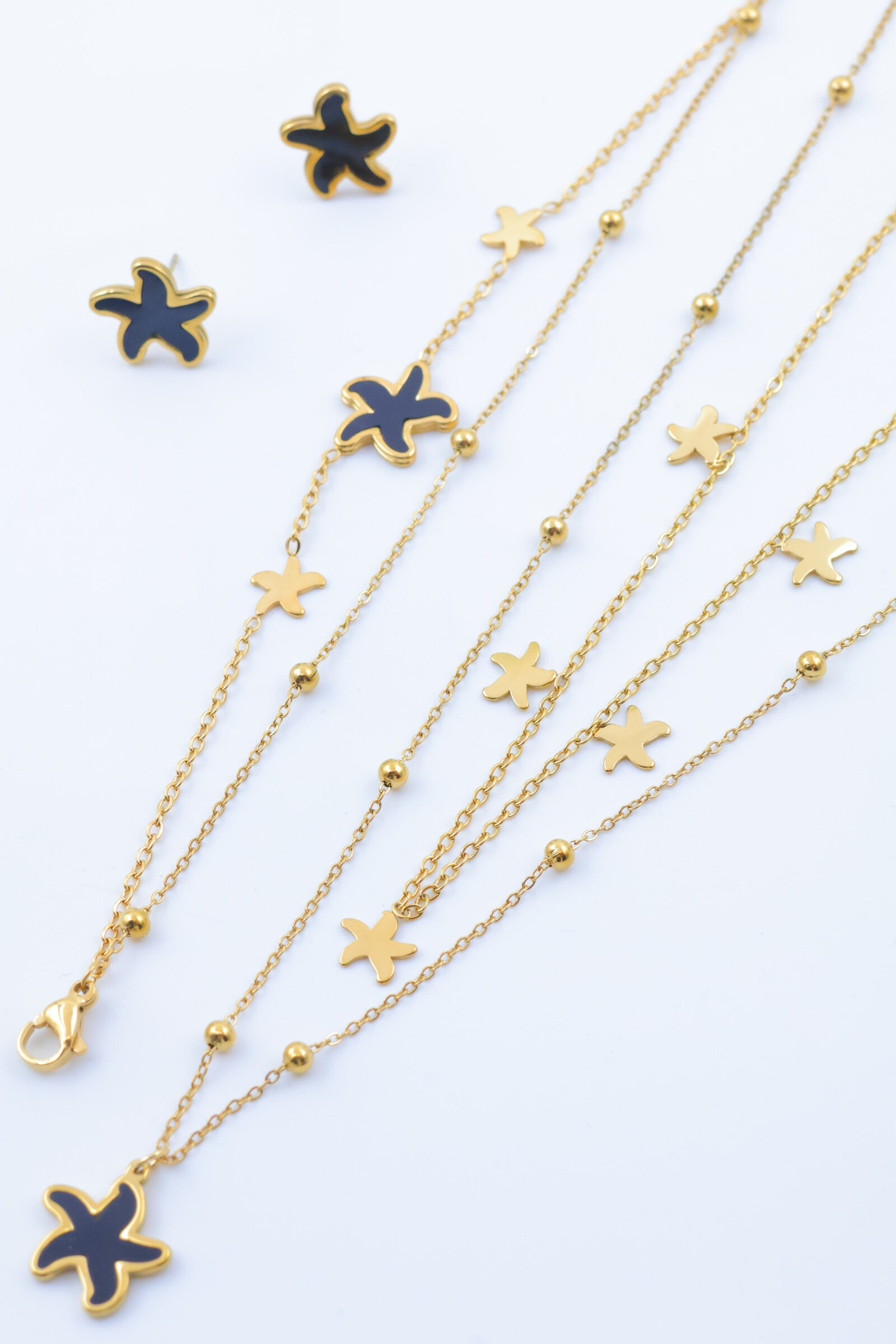 Parure de bijoux en acier inoxydable - NOIR