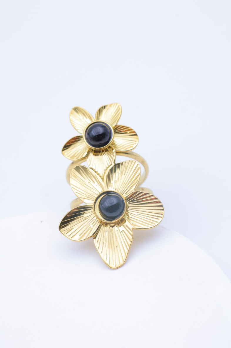 Bague en acier inoxydable ajustable - NOIR