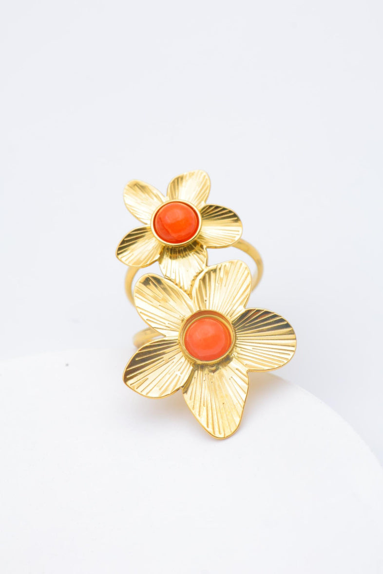 Bague en acier inoxydable ajustable - ORANGE