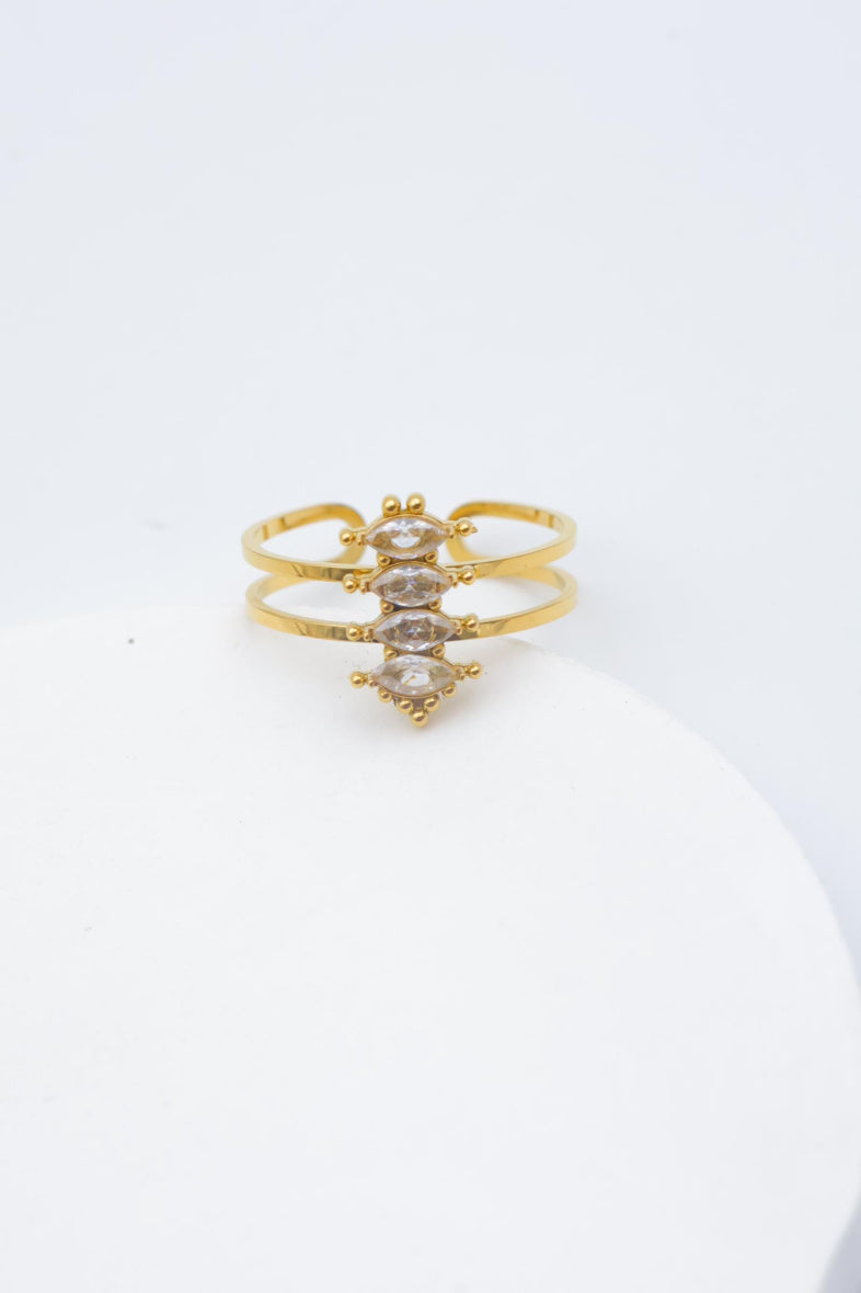 Bague en acier inoxydable ajustable - BLANC