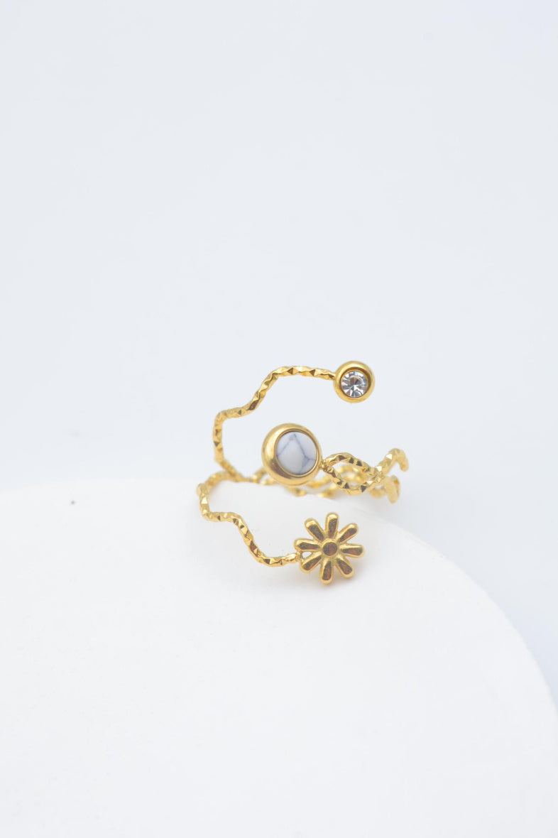 Bague en acier inoxydable ajustable - BLANC