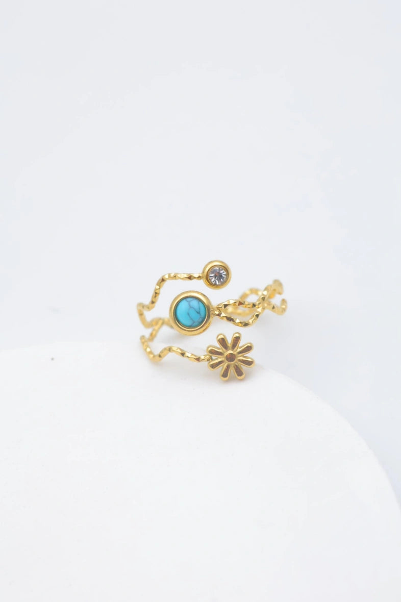 Bague en acier inoxydable ajustable - BLEU