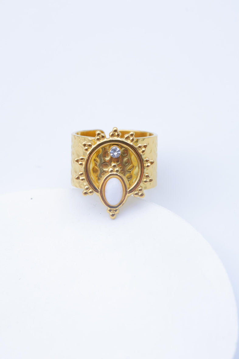 Bague en acier inoxydable ajustable - BLANC
