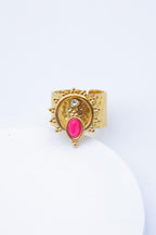 Bague en acier inoxydable ajustable - FUCHSIA