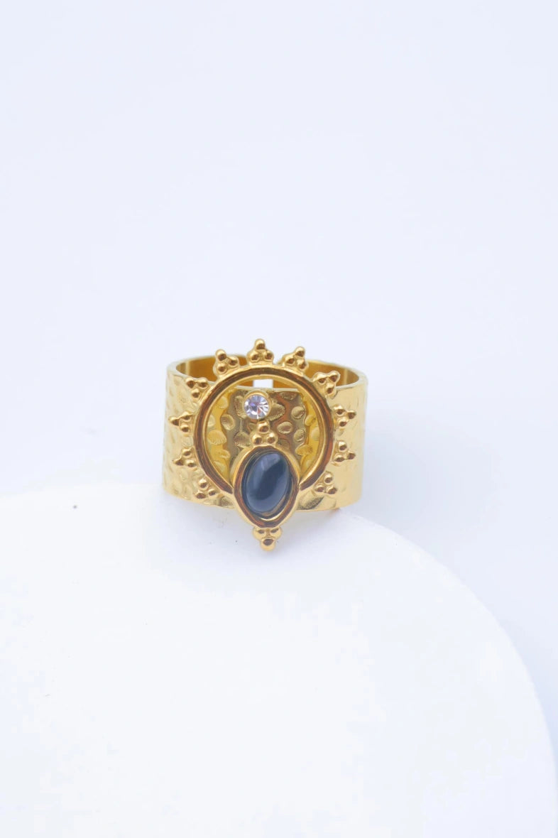 Bague en acier inoxydable ajustable - NOIR
