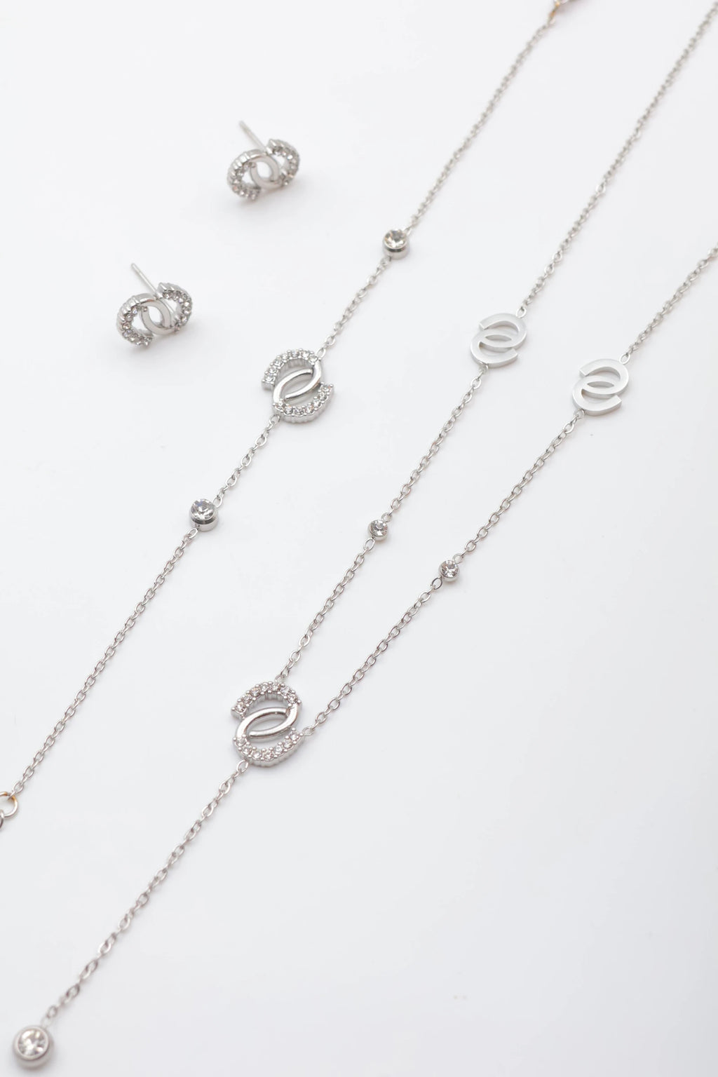 Parure de bijoux en acier inoxydable - ARGENT