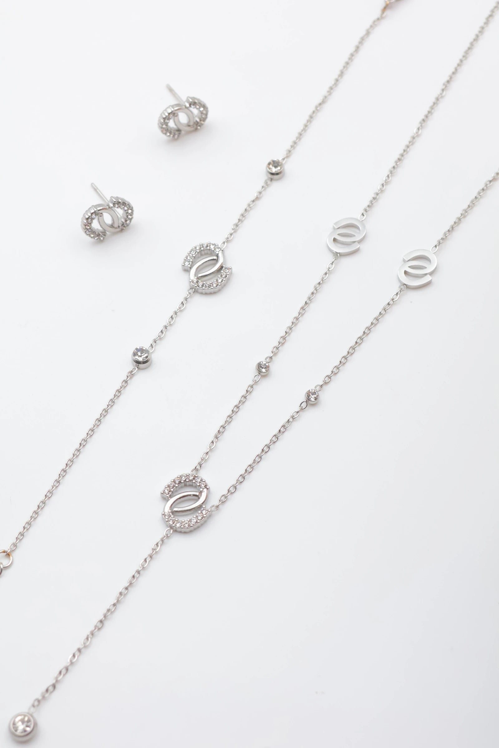 Parure de bijoux en acier inoxydable - ARGENT
