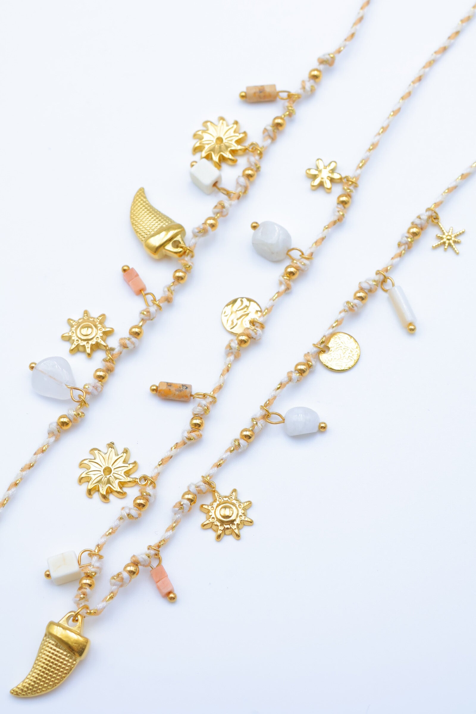 Parure de bijoux en acier inoxydable - BLANC