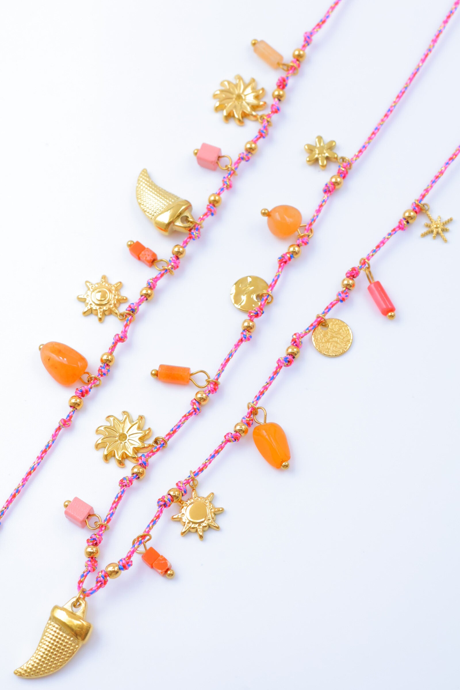 Parure de bijoux en acier inoxydable - FUCHSIA