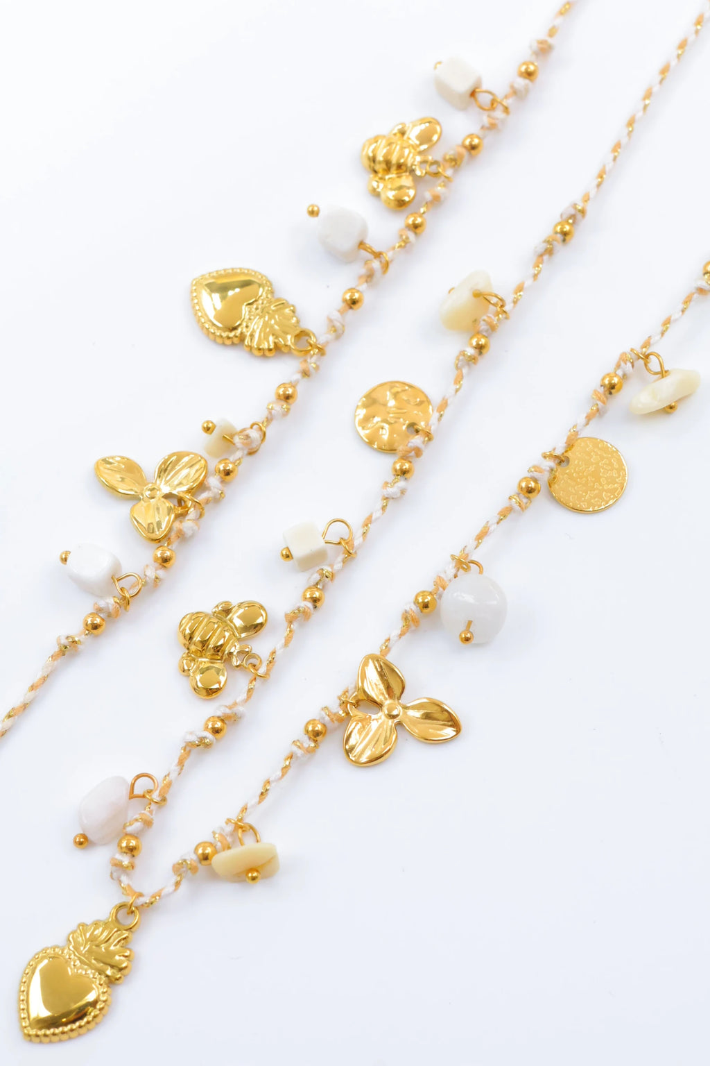 Parure de bijoux en acier inoxydable - BLANC